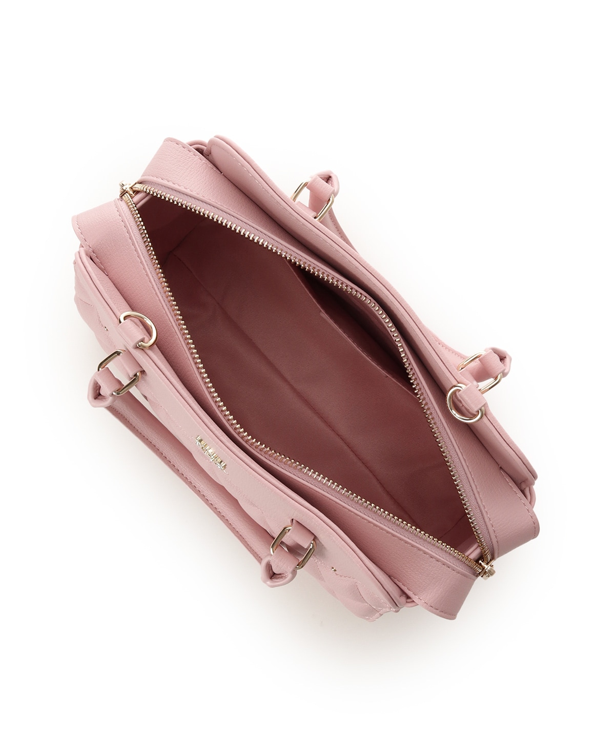 スクエアビジューキルトハンドバッグ