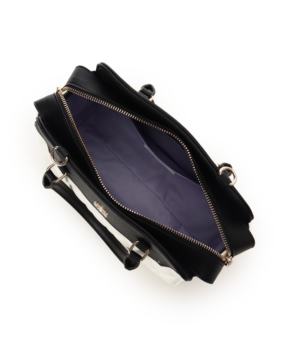 スクエアビジューキルトハンドバッグ