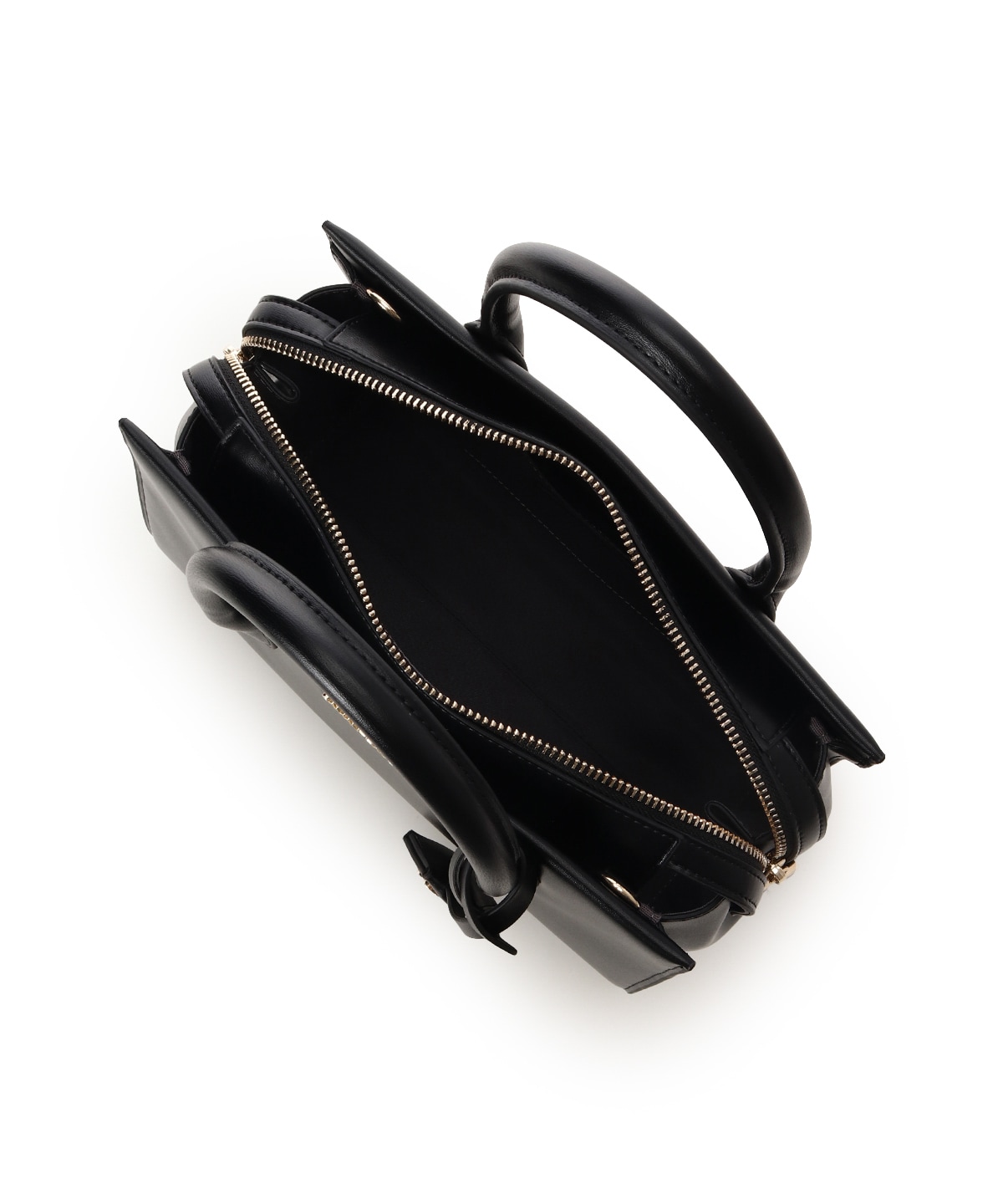 ロゴ金具ハンドバッグ