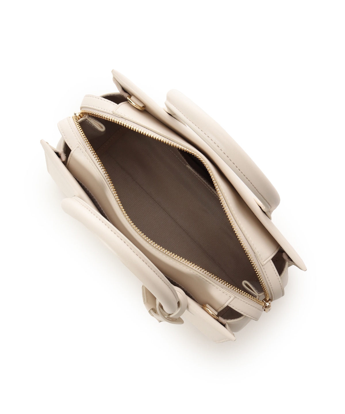 ロゴ金具ハンドバッグ