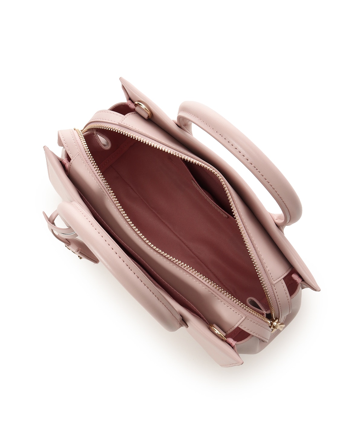 ロゴ金具ハンドバッグ