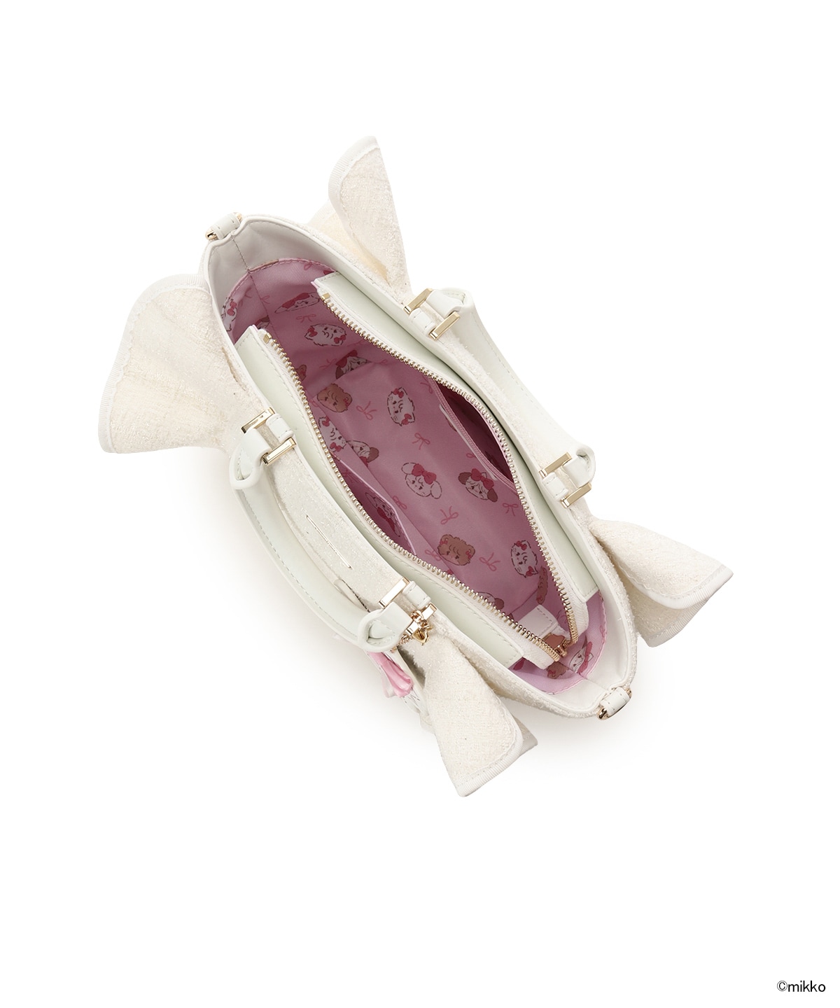 Lil ala mode×SAMANTHAVEGAコレクション ツイードフリルハンドバッグ