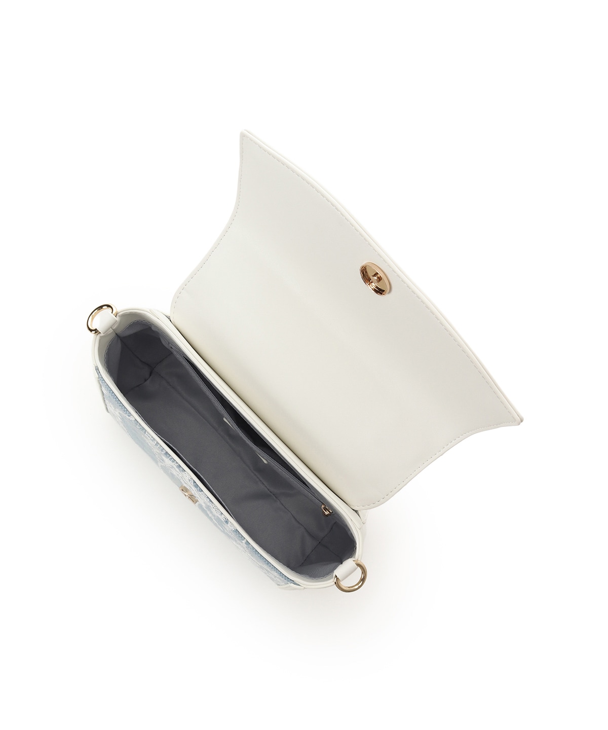 デニム調アクセントリボンショルダーバッグ