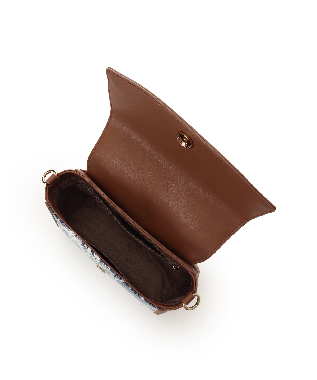 デニム調アクセントリボンショルダーバッグ