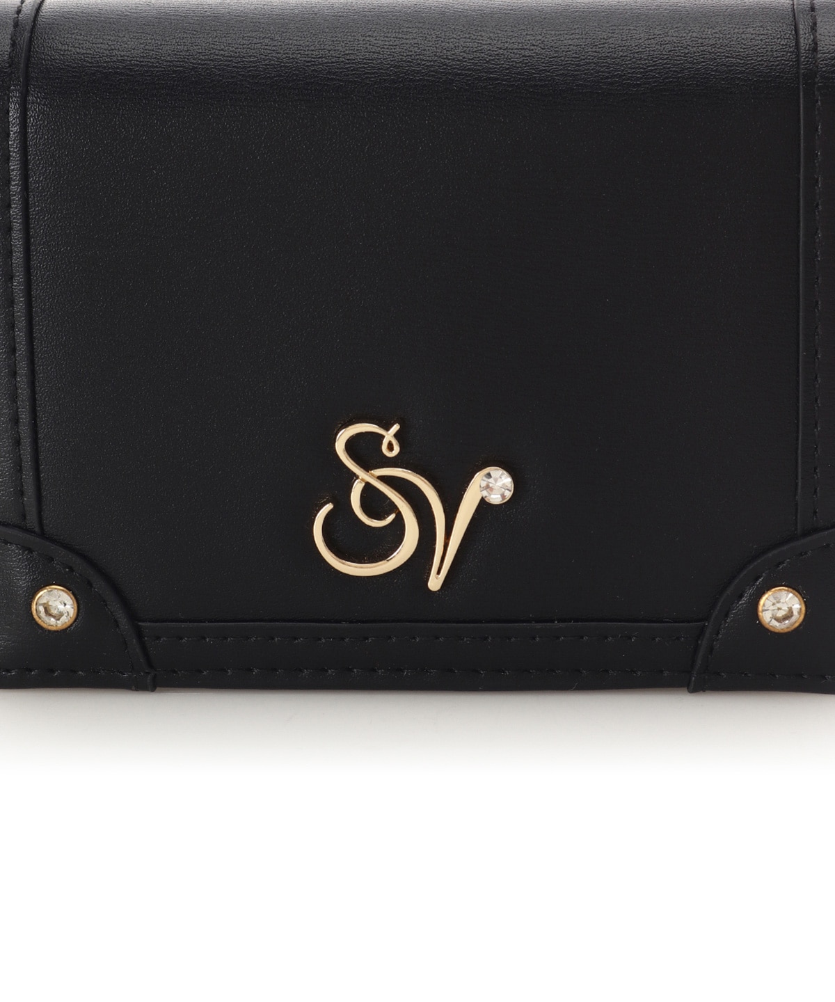 ロゴ金具折財布