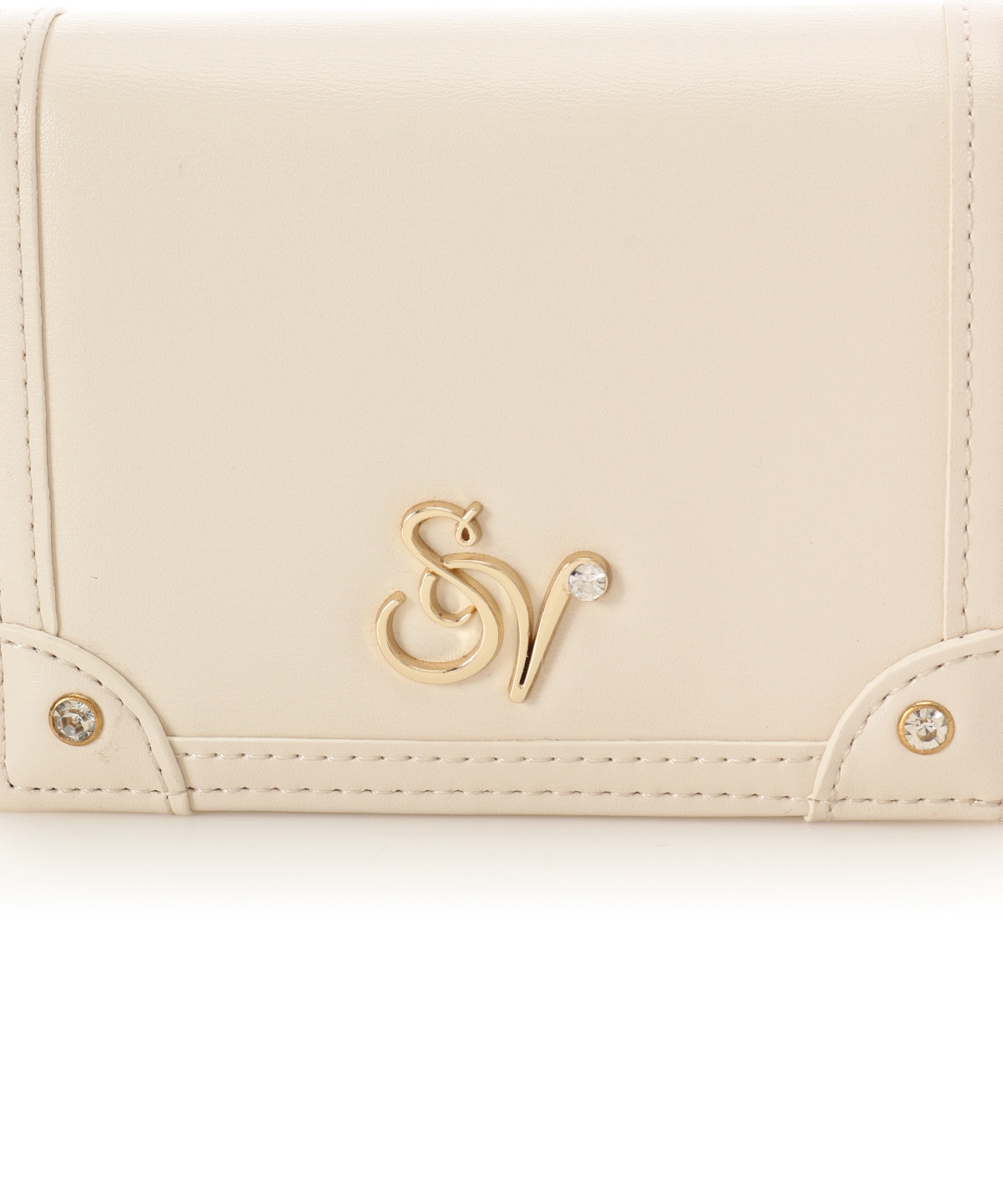 ロゴ金具折財布