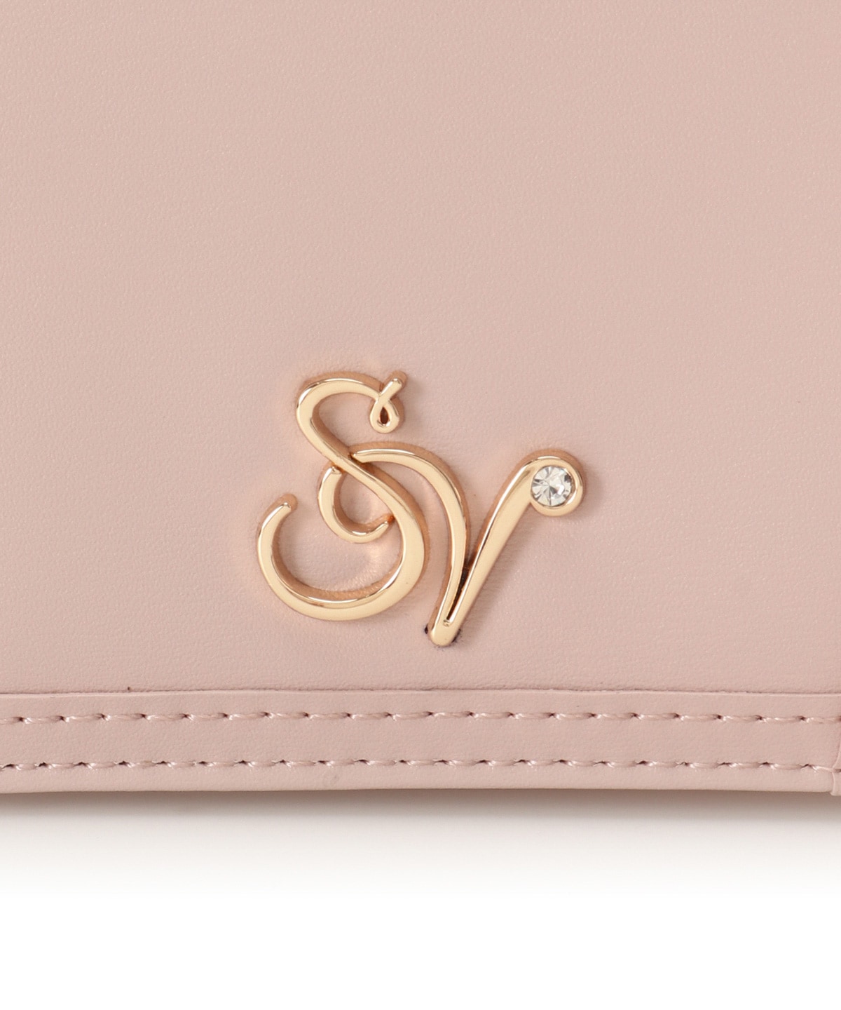 ロゴ金具折財布