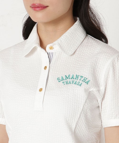 ソロテックスサッカー袖リボン半そでポロ S ホワイト Samantha Thavasa Under25 No 7サマンサタバサグループ 公式オンラインショップ