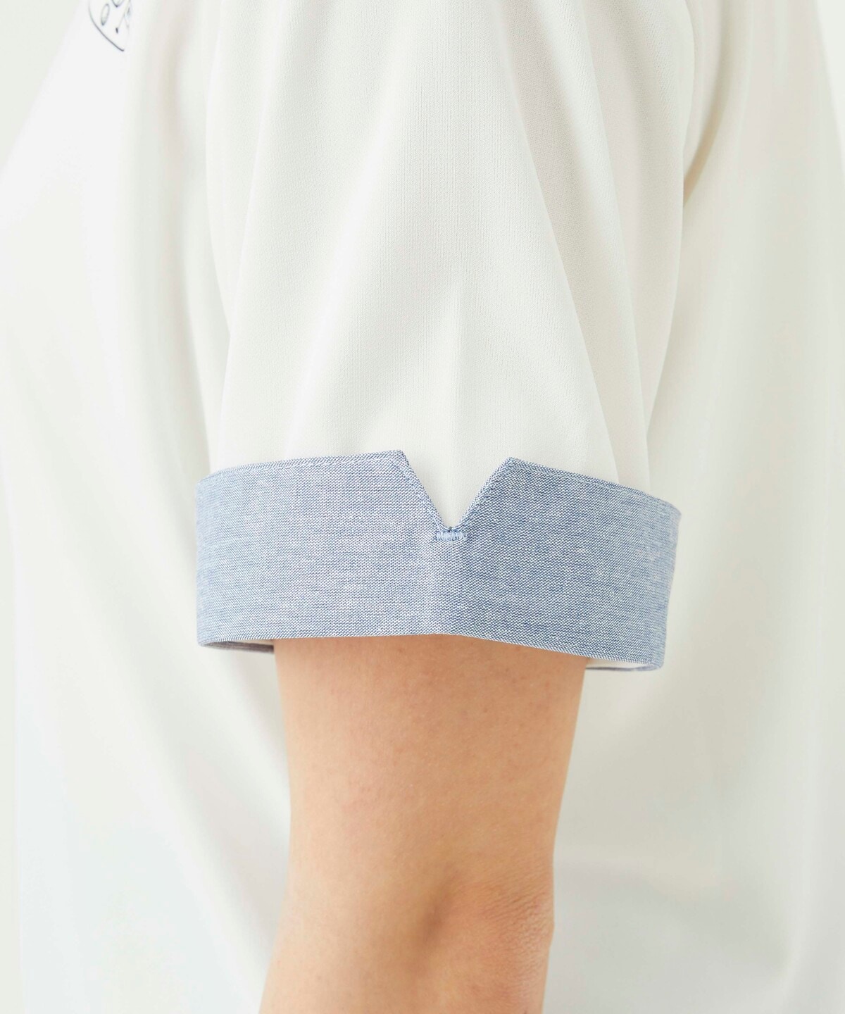 半袖モックネック