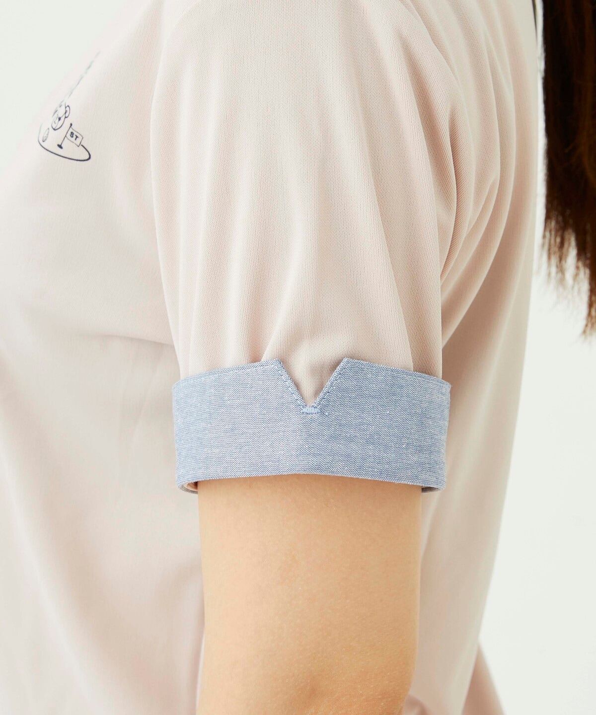 半袖モックネック