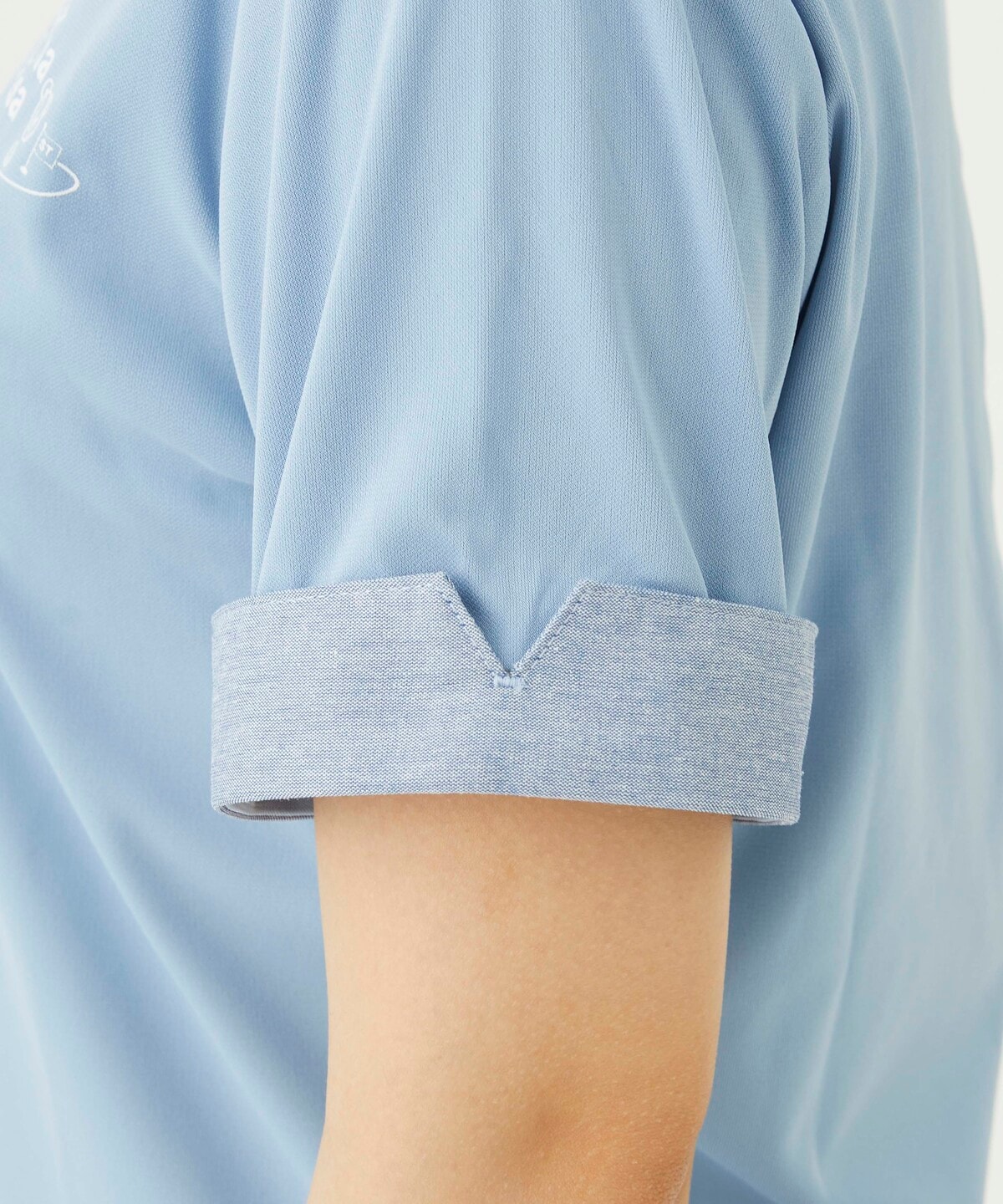 半袖モックネック