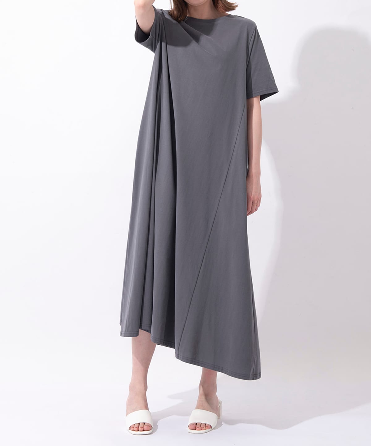 Samantha Green オーガニックコットン混カットワンピース Free ダークグレー Samantha Thavasaサマンサタバサグループ 公式オンラインショップ