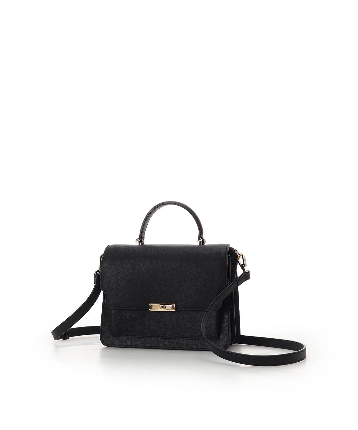 リボンモチーフ金具スプリットレザーワンハンドルバッグ