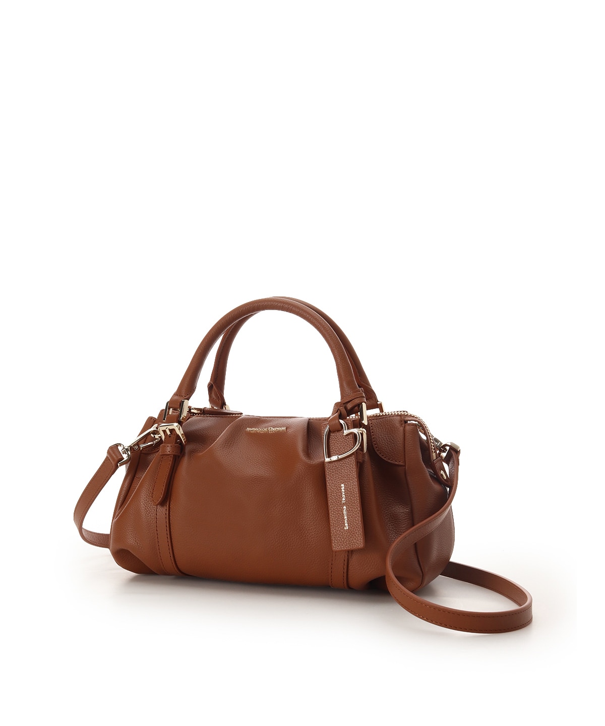 タックデザインソフトレザーハンドバッグ