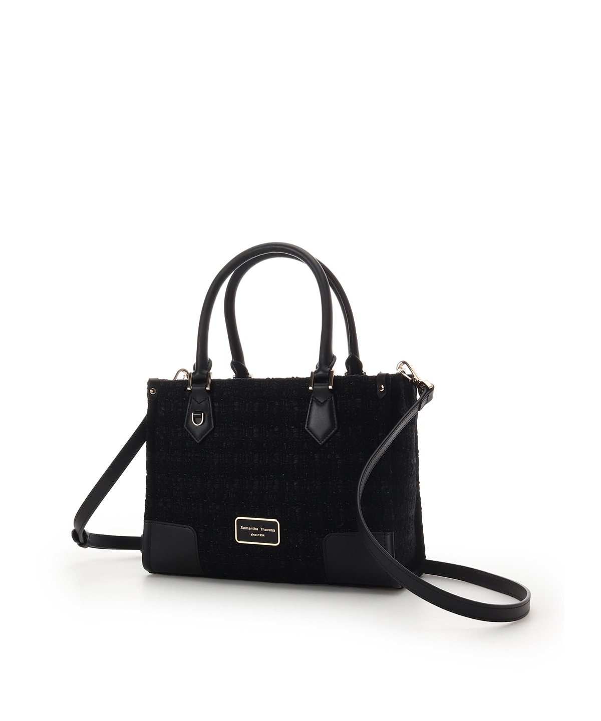 [Holiday Collection]ファンシーツイード スクエアハンドバッグ