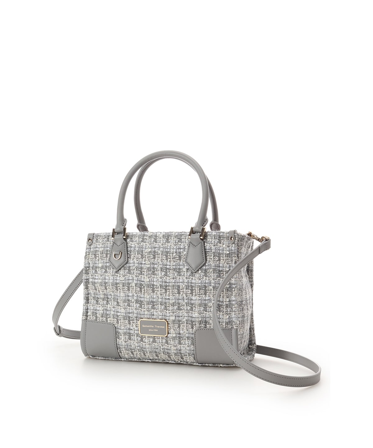 [Holiday Collection]ファンシーツイード スクエアハンドバッグ