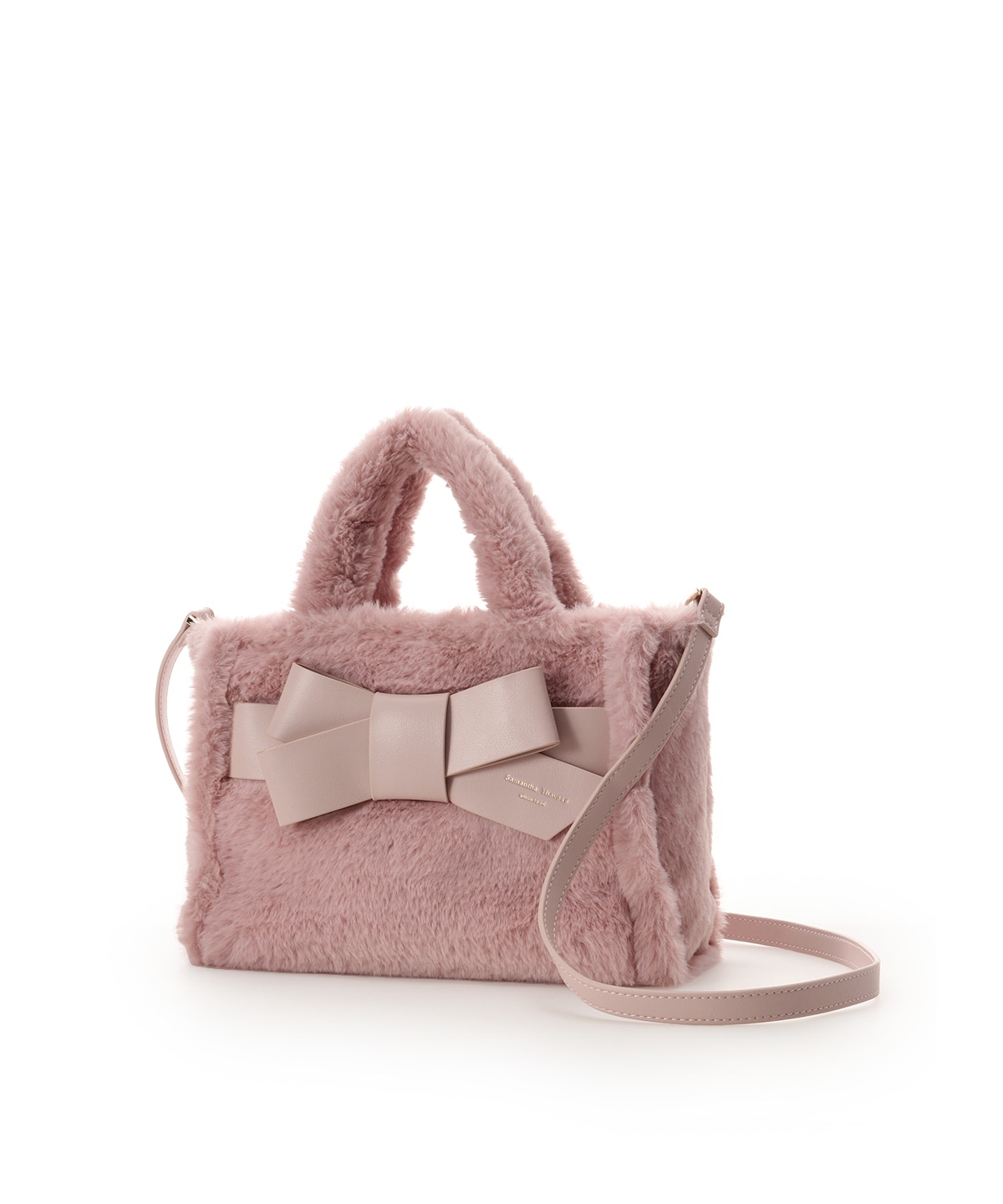 ワンポイントリボン ファーバッグ