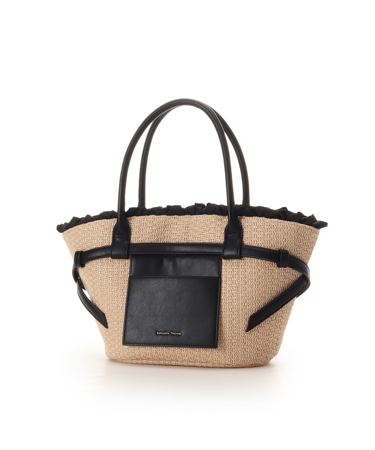 フロントポケットかごバッグ