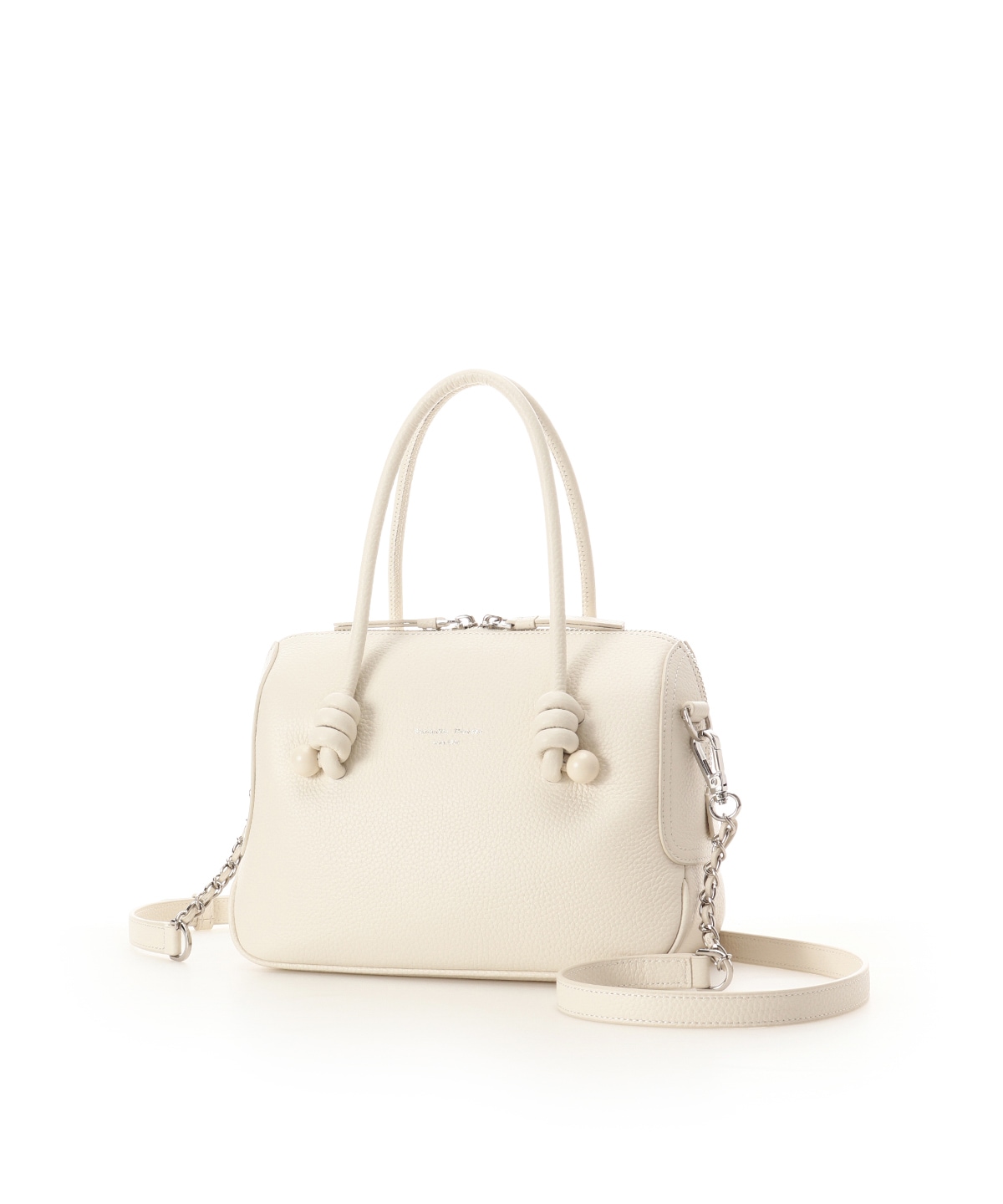 ノットデザインレザーハンドバッグ 大サイズ