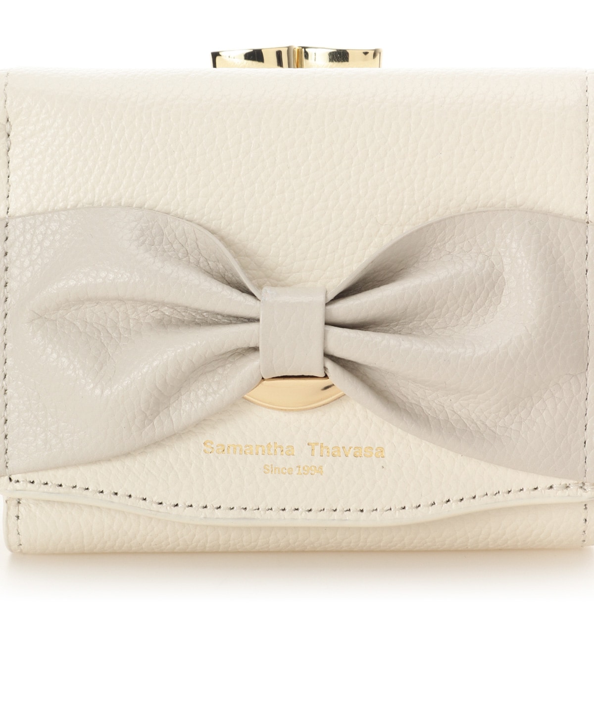 バイカラーリボンモチーフ口金折財布