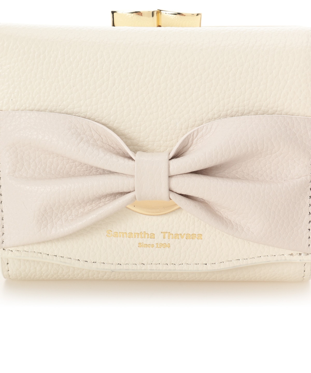 バイカラーリボンモチーフ口金折財布