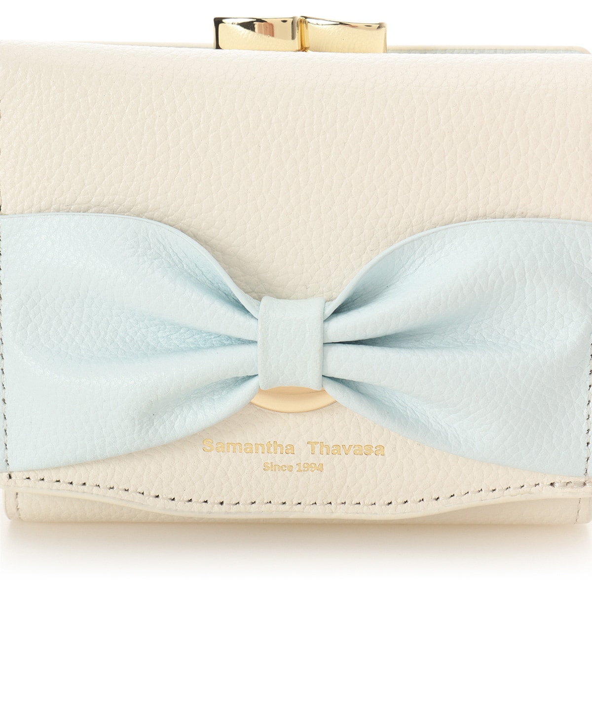 バイカラーリボンモチーフ口金折財布