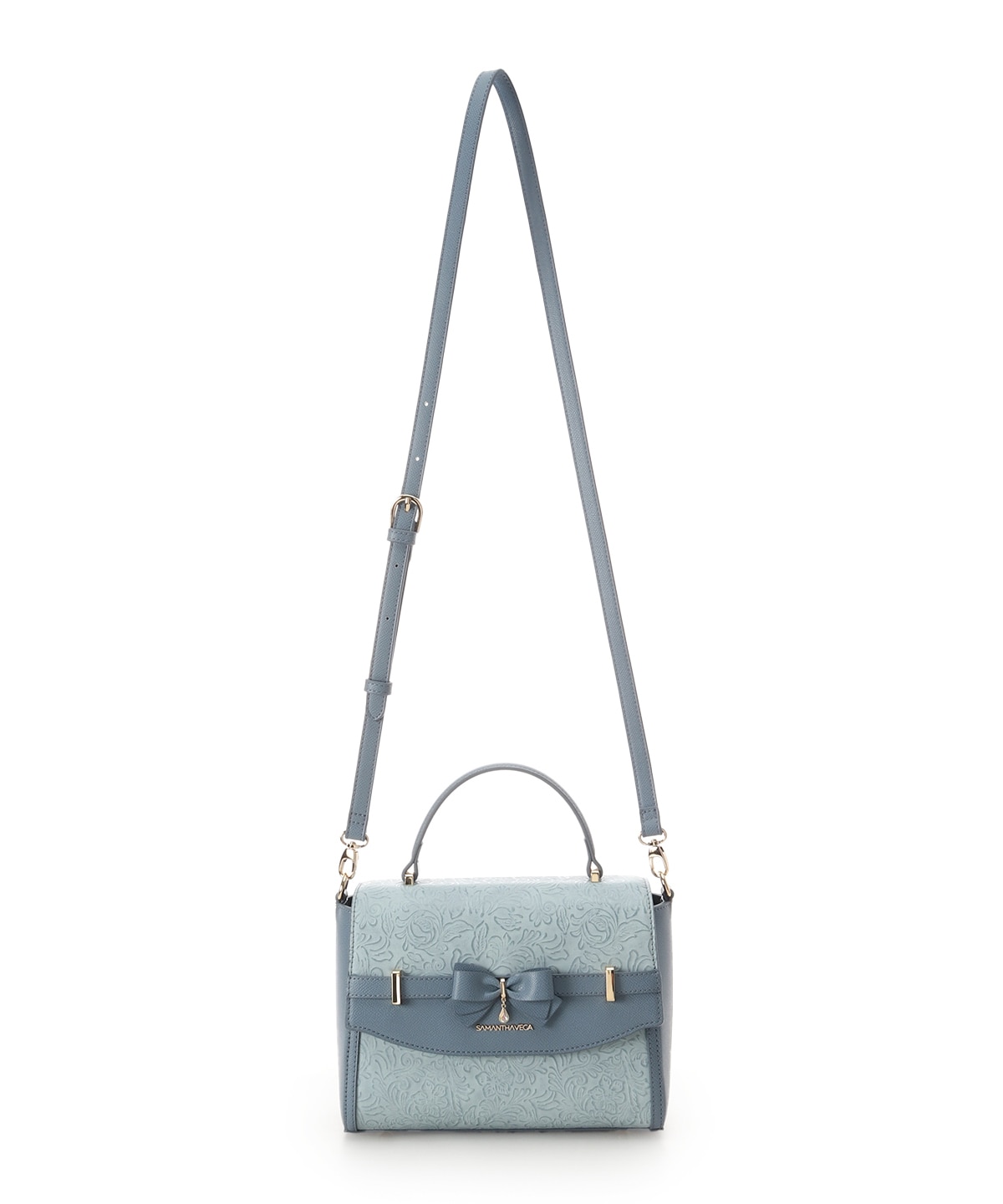 フローラルアクセントリボンショルダーバッグ