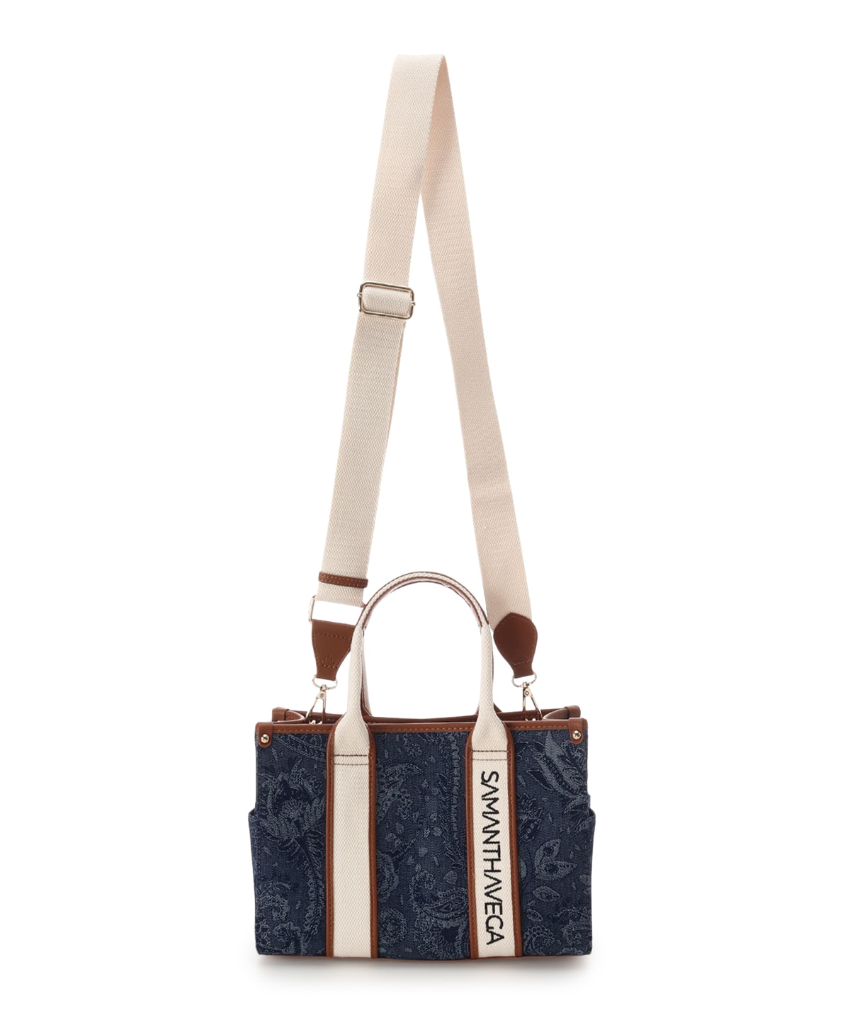 ロゴテープジャガード調トートバッグ（小）