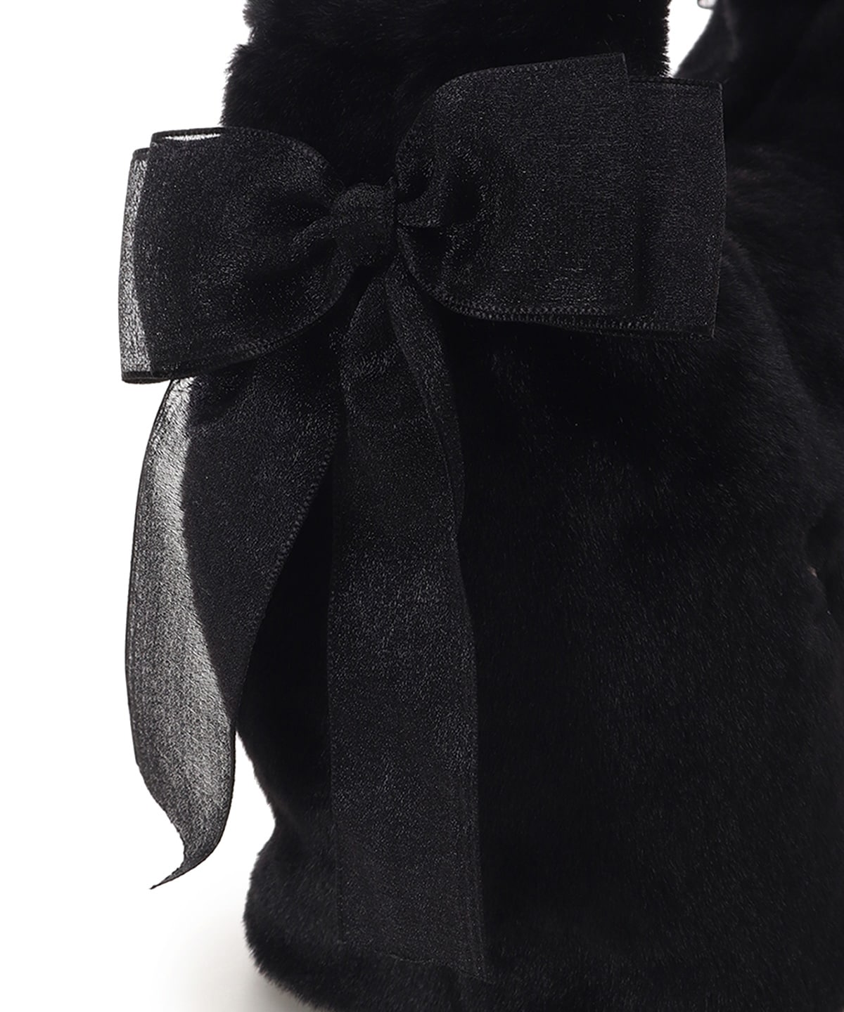 シフォンリボンファーワンハンドルバッグ