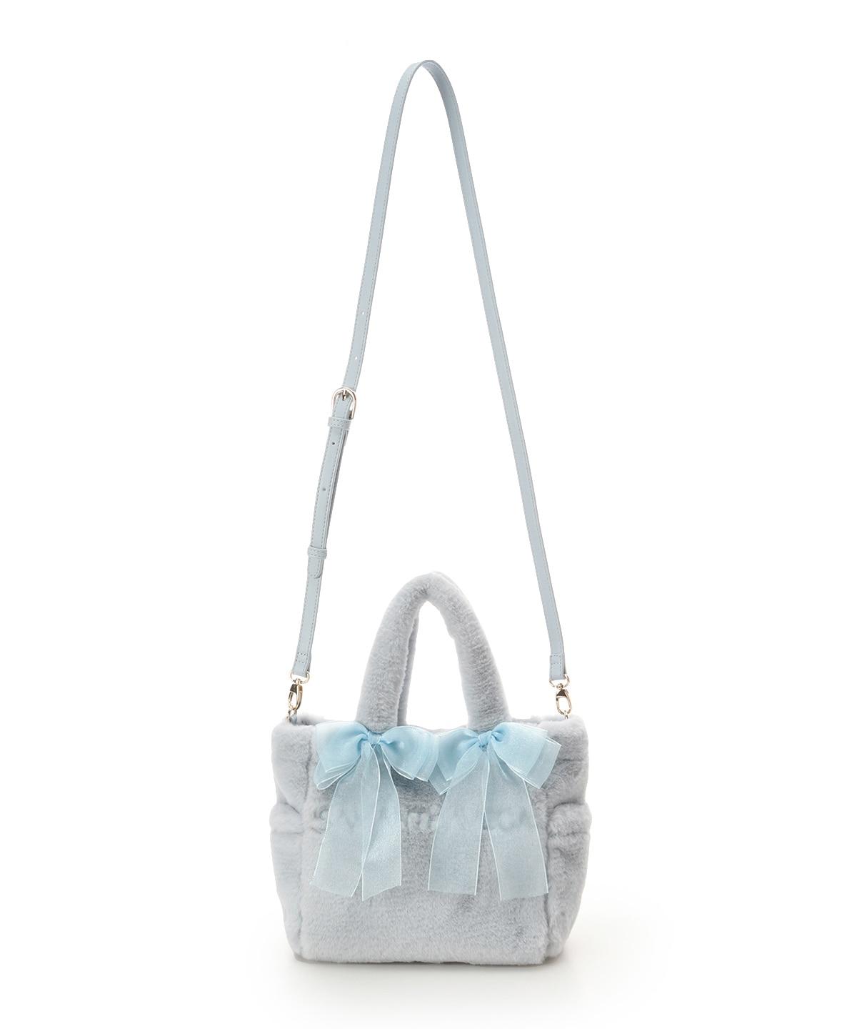 シフォンリボンファーハンドバッグ