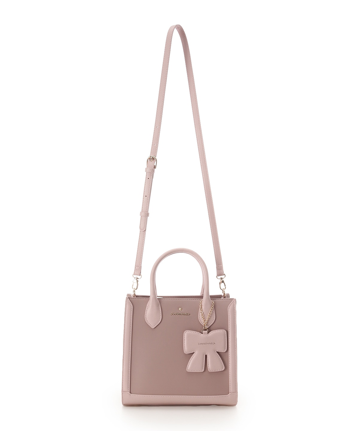 リボンチャーム付きスクエアバッグ