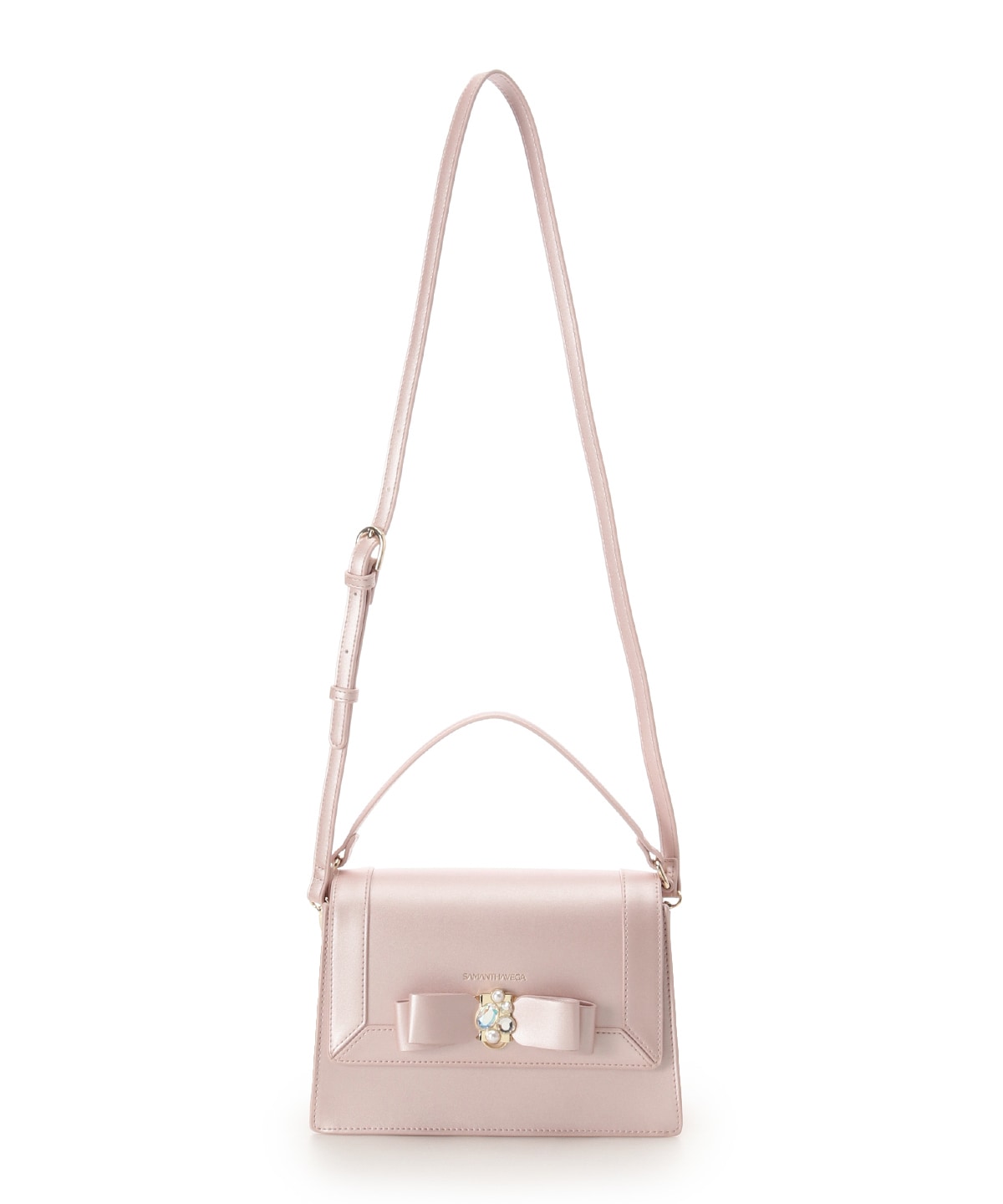 [Holiday Collection] パールカラージュエルリボンショルダーバッグ