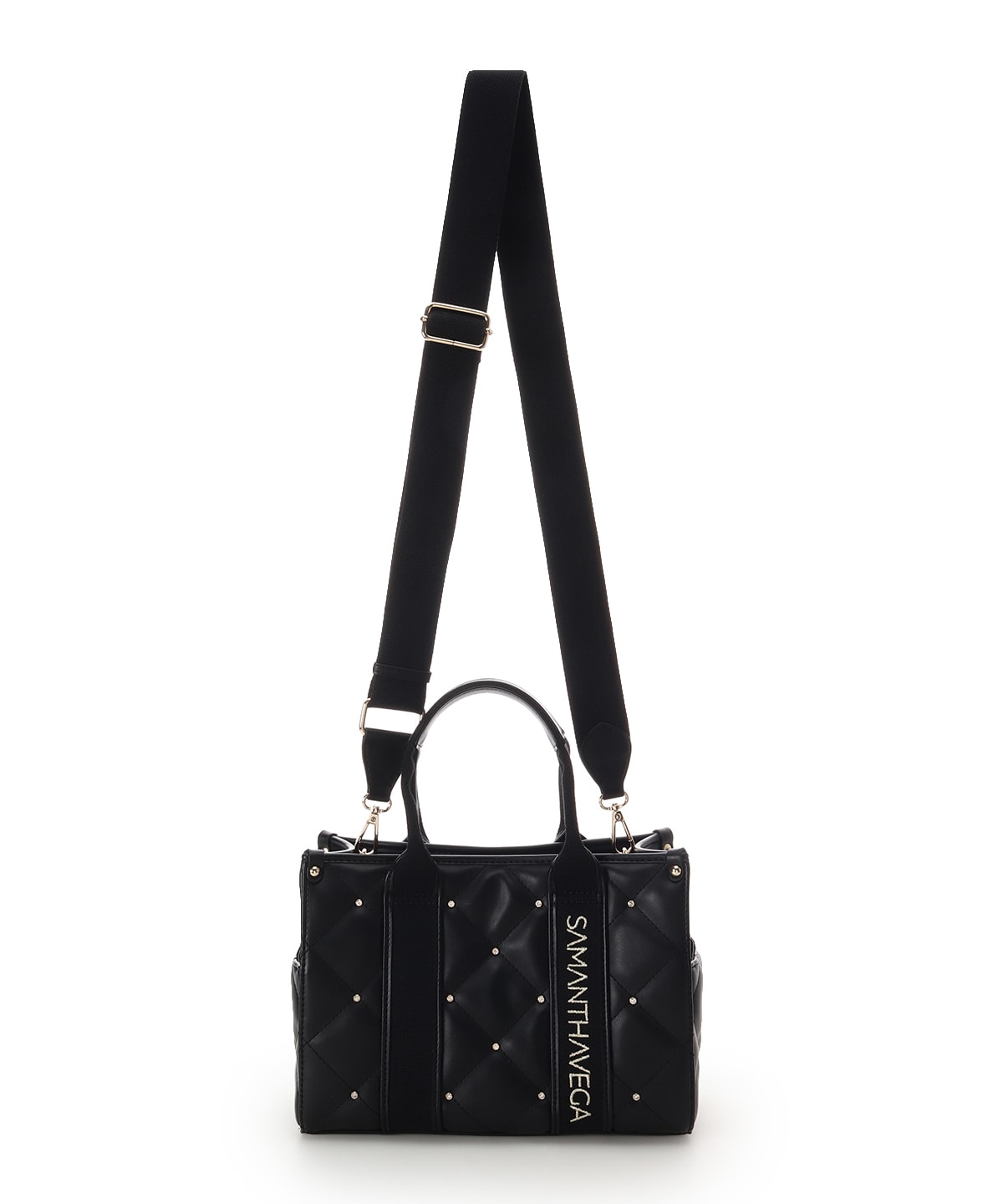 ロゴテープビジューハンドバッグ