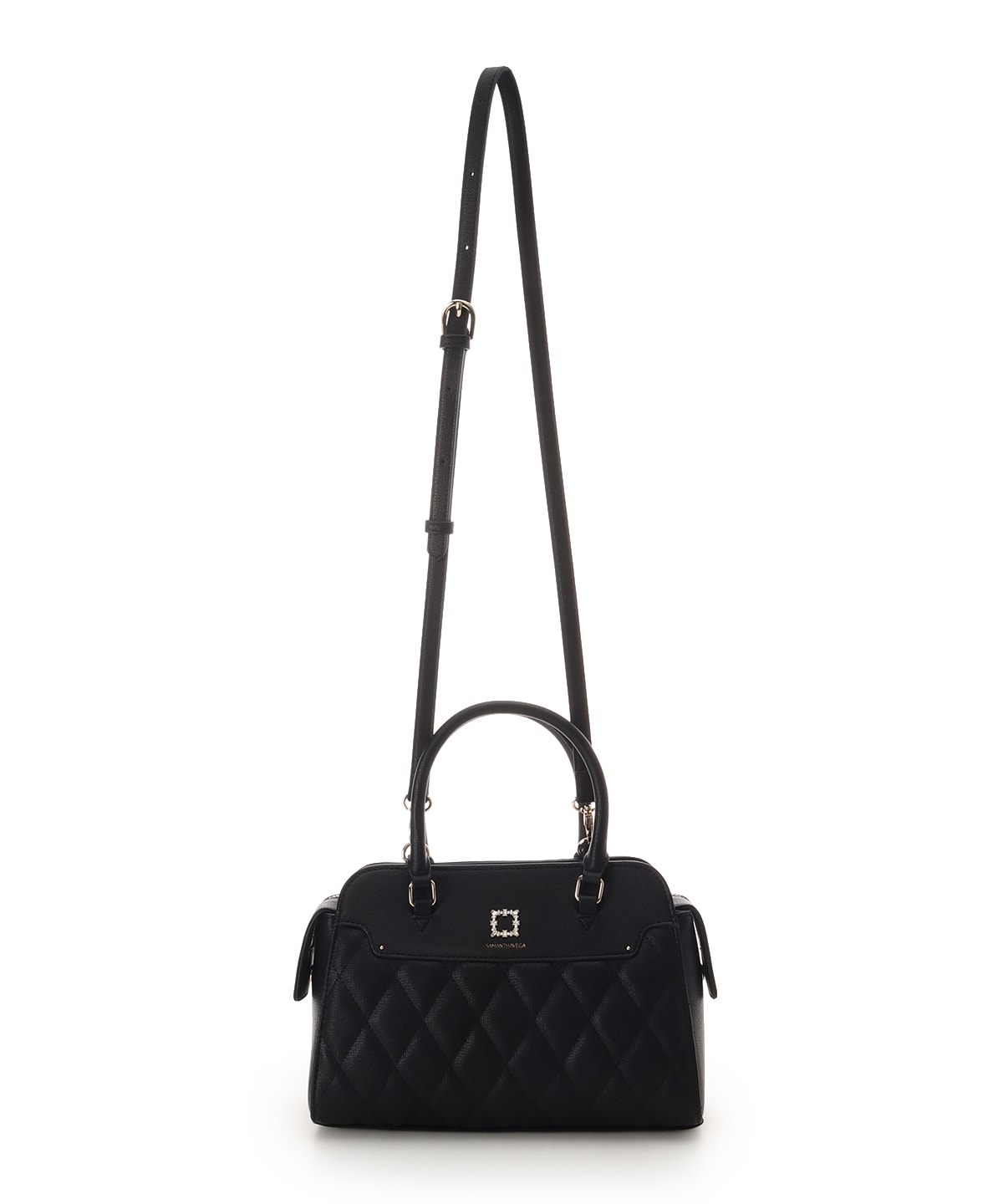 スクエアビジューキルトハンドバッグ