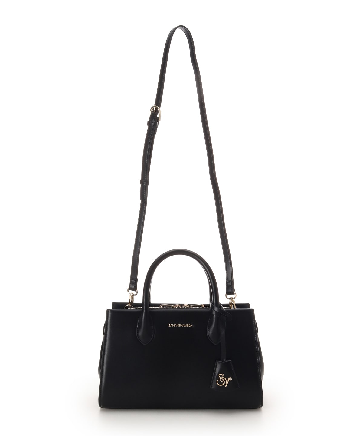 ロゴ金具ハンドバッグ