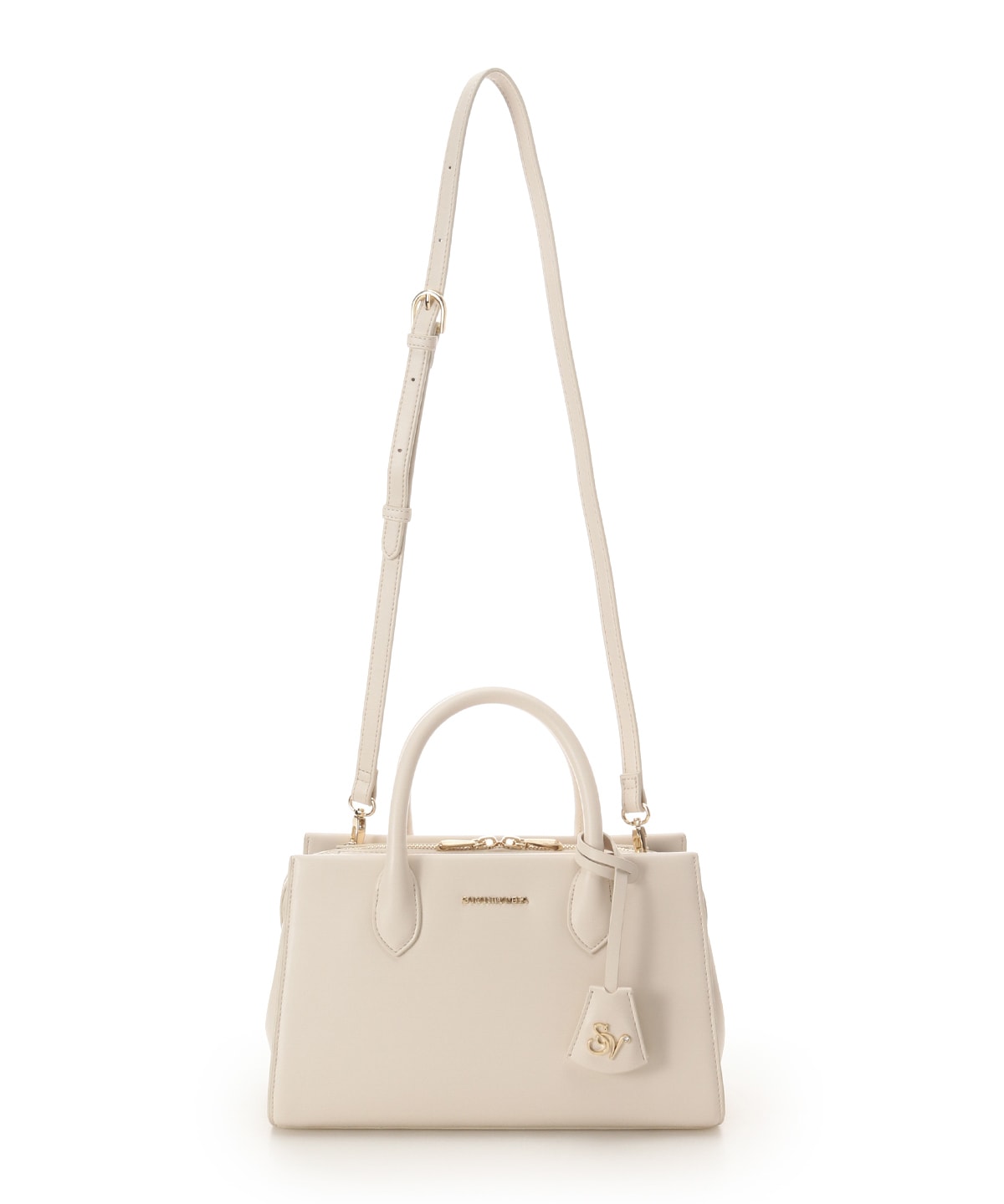 ロゴ金具ハンドバッグ