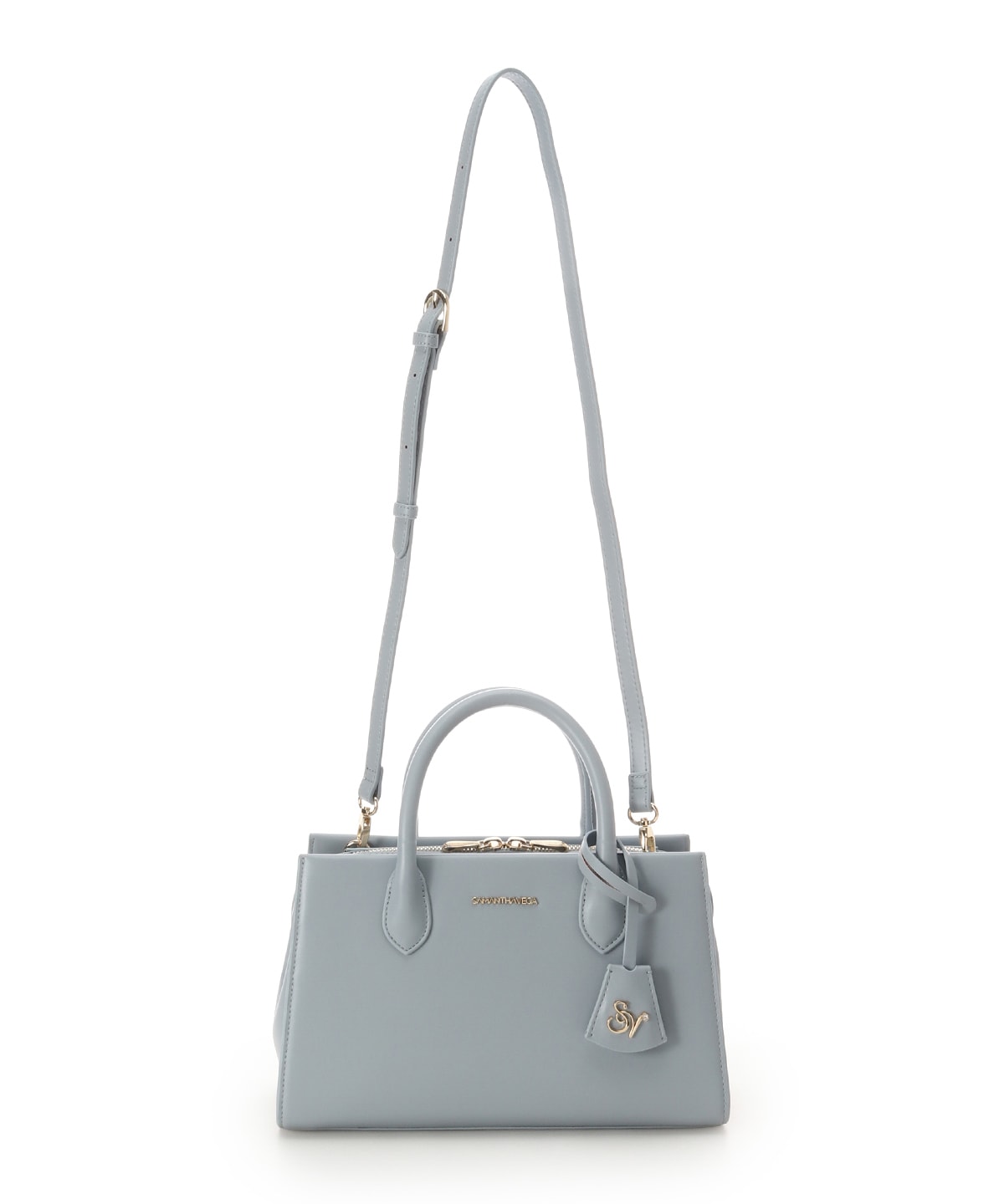 ロゴ金具ハンドバッグ