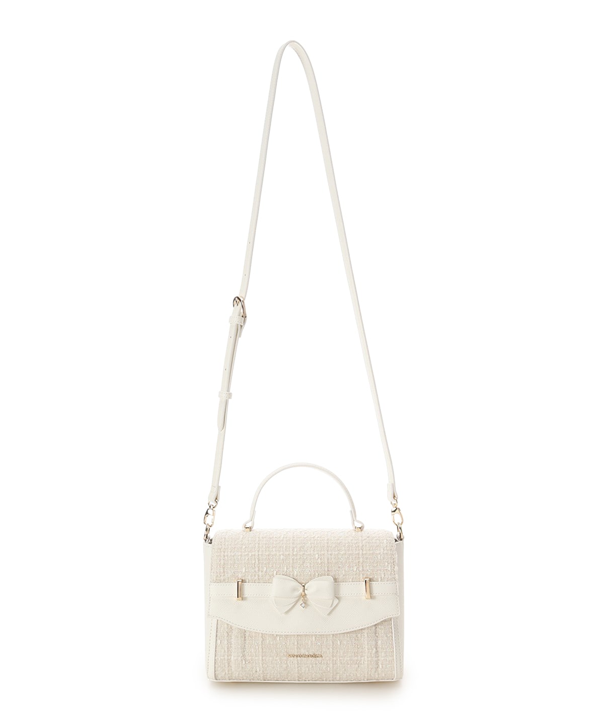 新色ツイードアクセントリボンショルダーバッグ