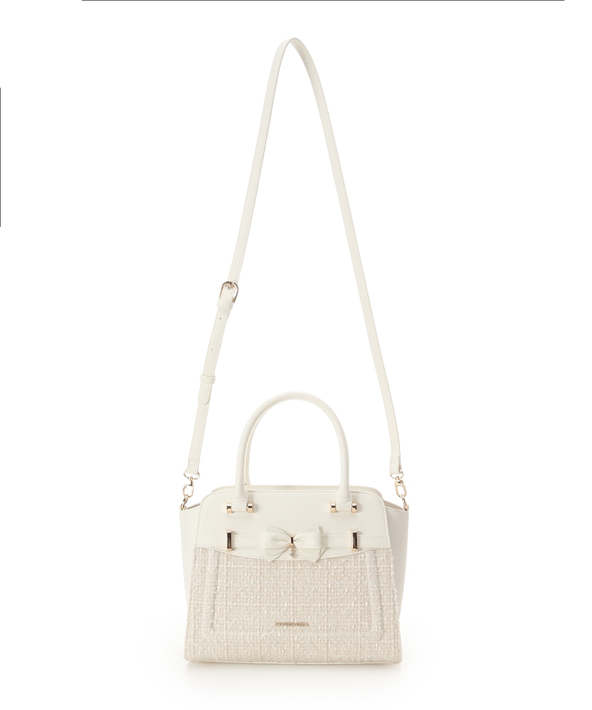 新色ツイードアクセントリボンハンドバッグ