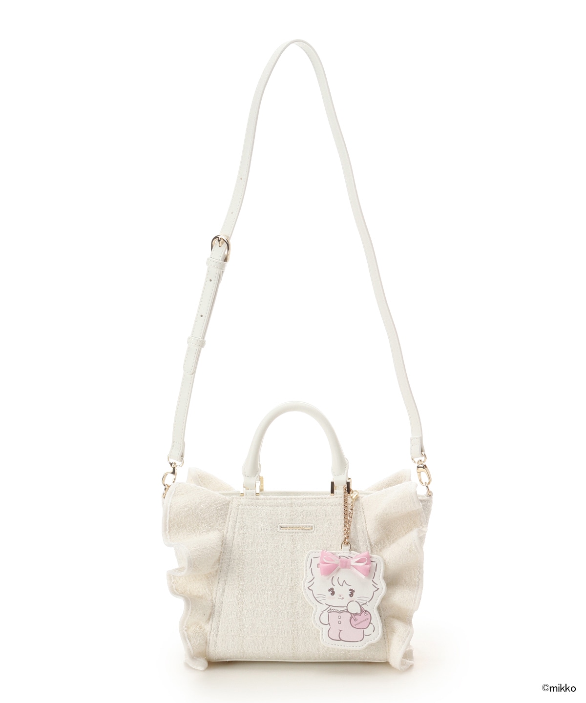 Lil ala mode×SAMANTHAVEGAコレクション ツイードフリルハンドバッグ