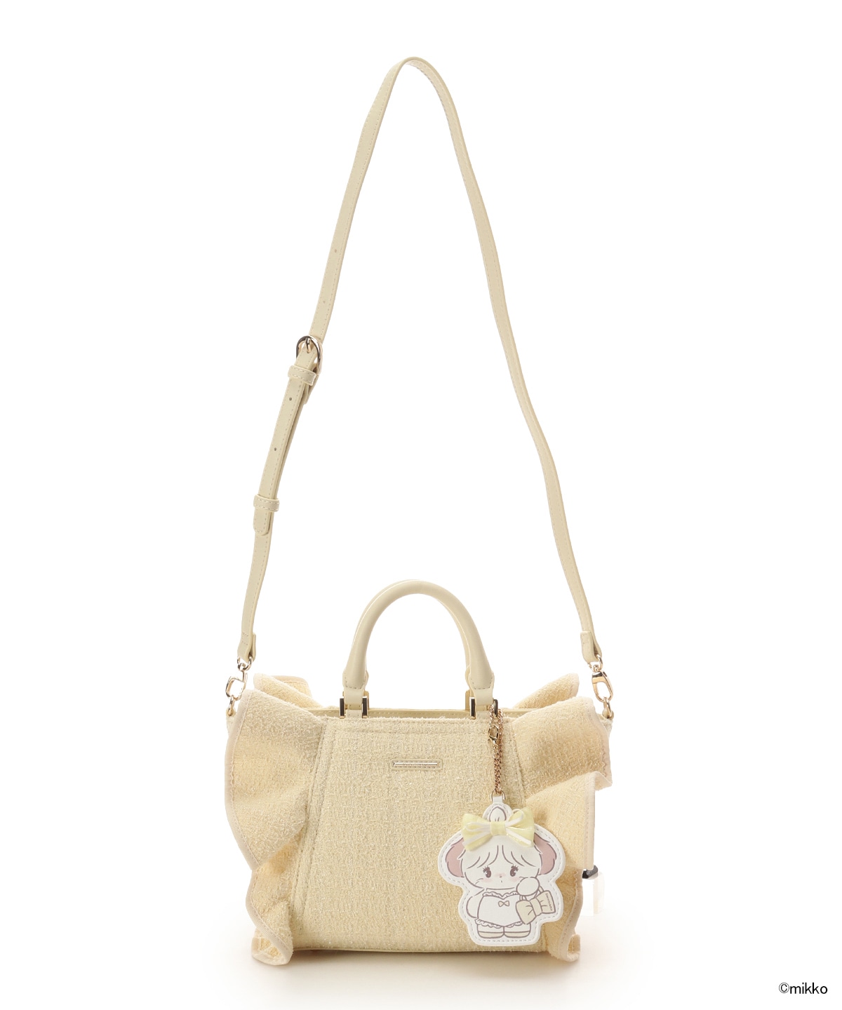 Lil ala mode×SAMANTHAVEGAコレクション ツイードフリルハンドバッグ