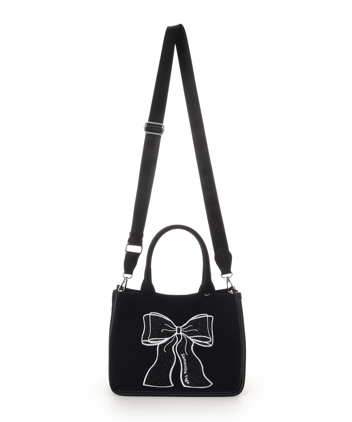 リボン刺繍ハンドバッグ