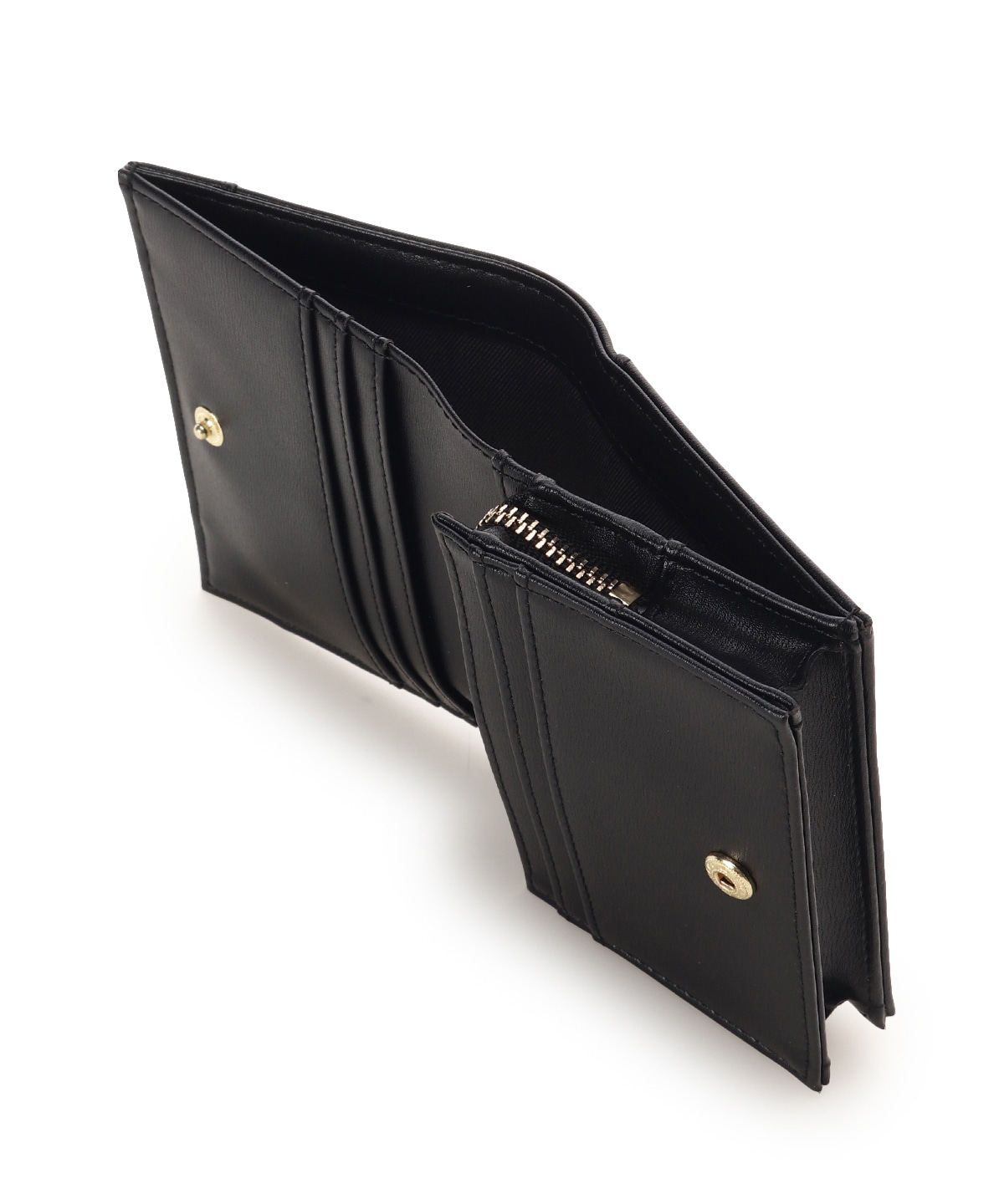 ロゴ金具折財布