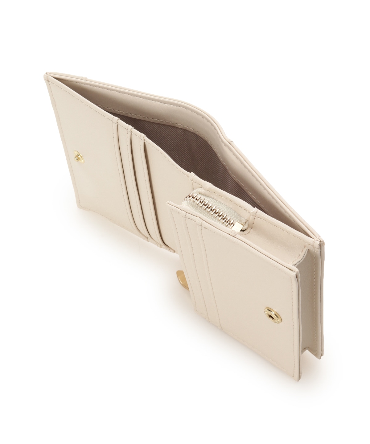 ロゴ金具折財布