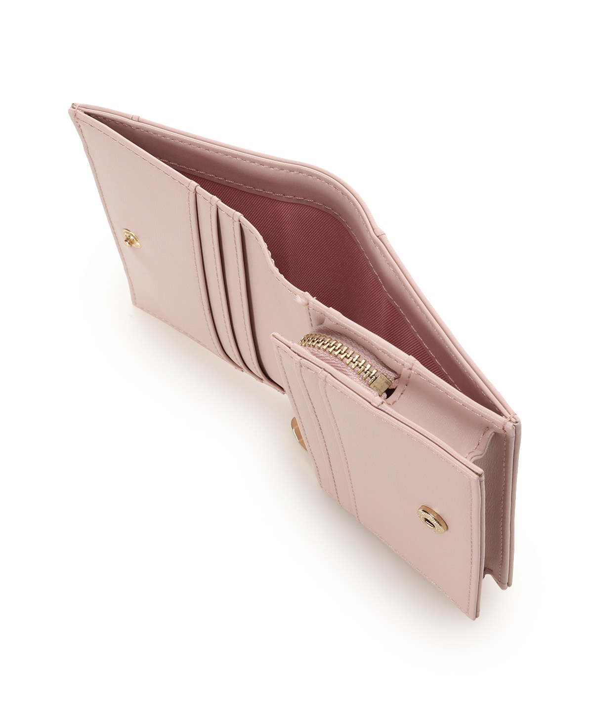 ロゴ金具折財布