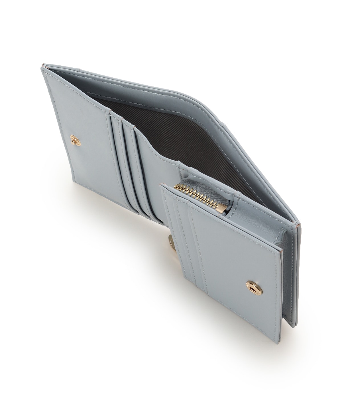 ロゴ金具折財布