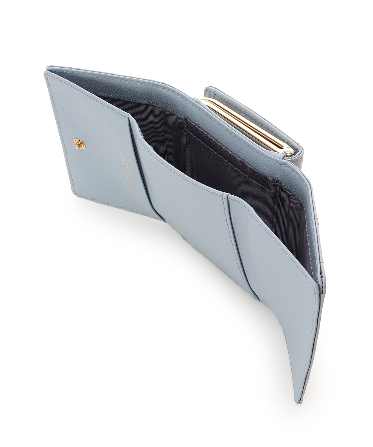 エナメルキルティング がま口折財布