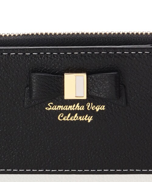 リボン＆ライン 折財布(FREE ブラック): SAMANTHAVEGAサマンサタバサ 
