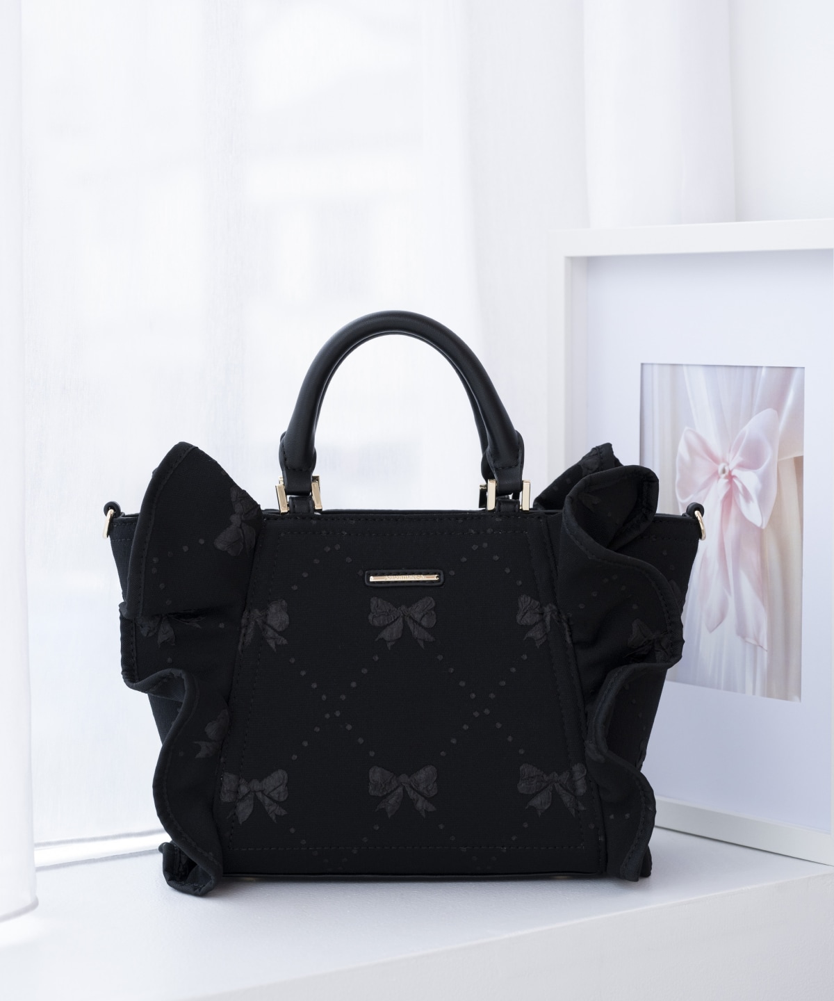 リボンフリルハンドバッグ(FREE ブラック): SAMANTHAVEGAサマンサ