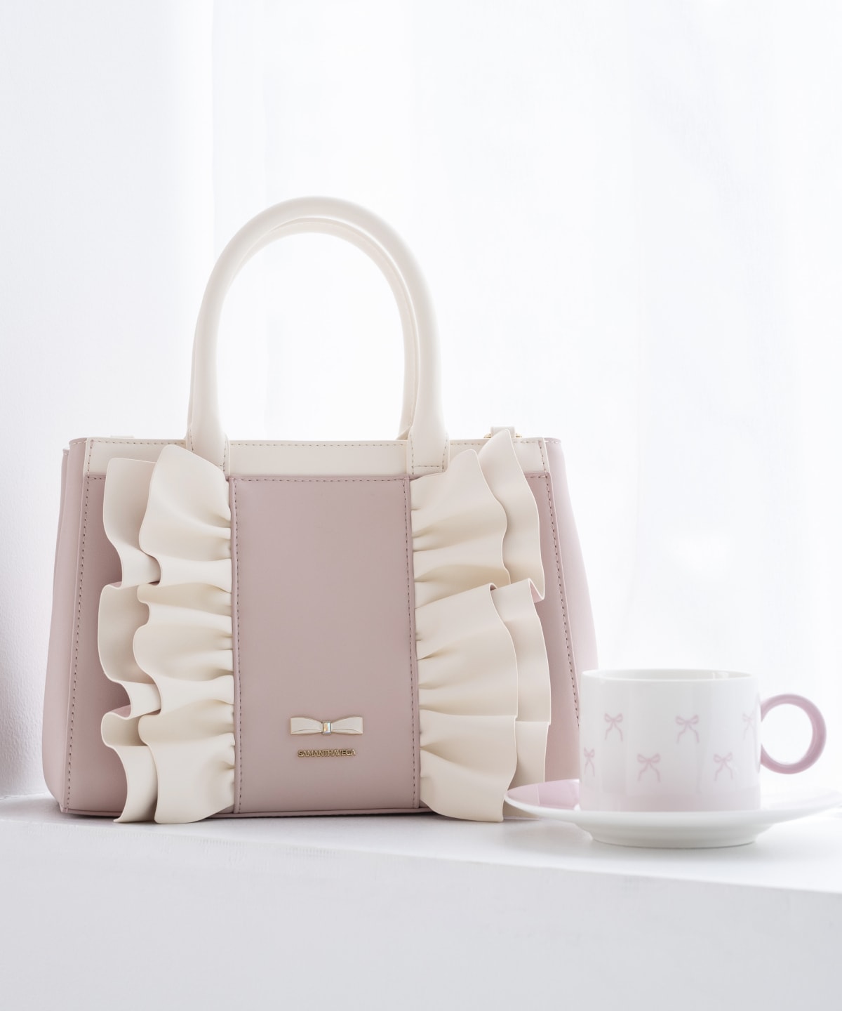 フリルリボンハンドバッグ